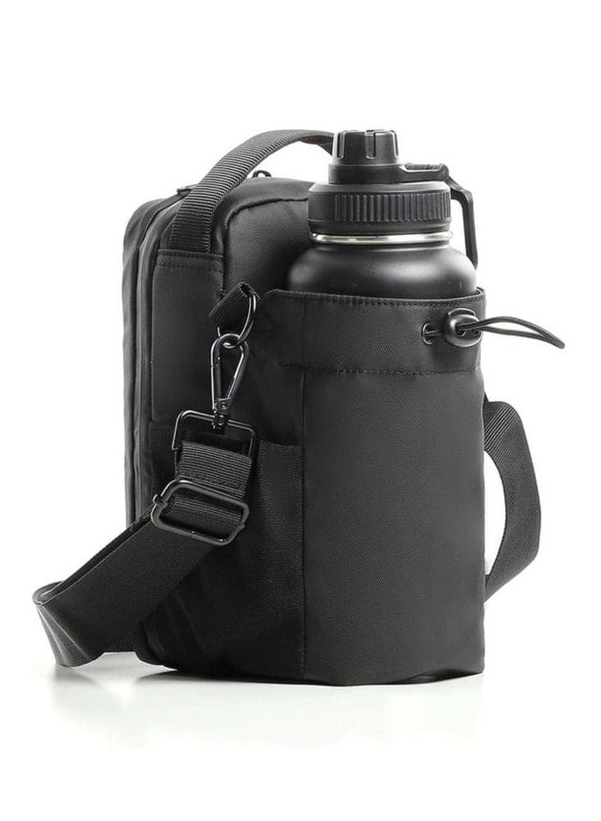 AL RAID Magnetic Gym Bag with Lockable Zippers & Built-in Phone Holder | Attaches to Metal Surfaces | Hands-Free Workout Filming | Gym-Approved Design with Smart Storage & Bottle Holder – Black (Bottle Not Included) - Image 2