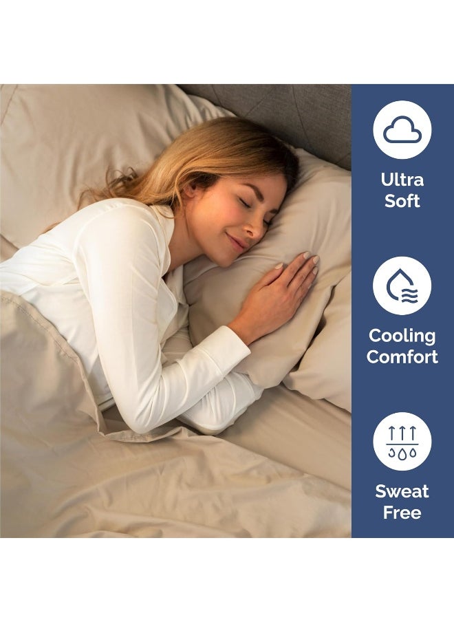 CGK Unlimited - King Size Sheet Set - 6 Piece Set - Hotel Luxury Bed Sheets - Extra Soft - Deep Pockets - Easy Fit - Breathable & Cooling Sheets - Wrinkle Free - Cream Bed Sheets - Kings Sheets - 6 PC Sheets - Image 1
