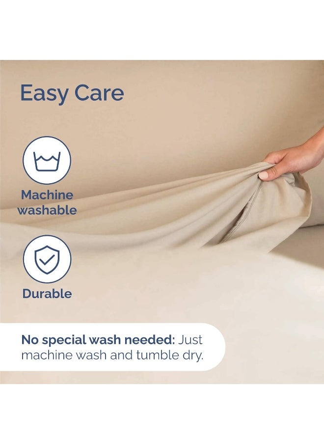 CGK Unlimited - King Size Sheet Set - 6 Piece Set - Hotel Luxury Bed Sheets - Extra Soft - Deep Pockets - Easy Fit - Breathable & Cooling Sheets - Wrinkle Free - Cream Bed Sheets - Kings Sheets - 6 PC Sheets - Image 1