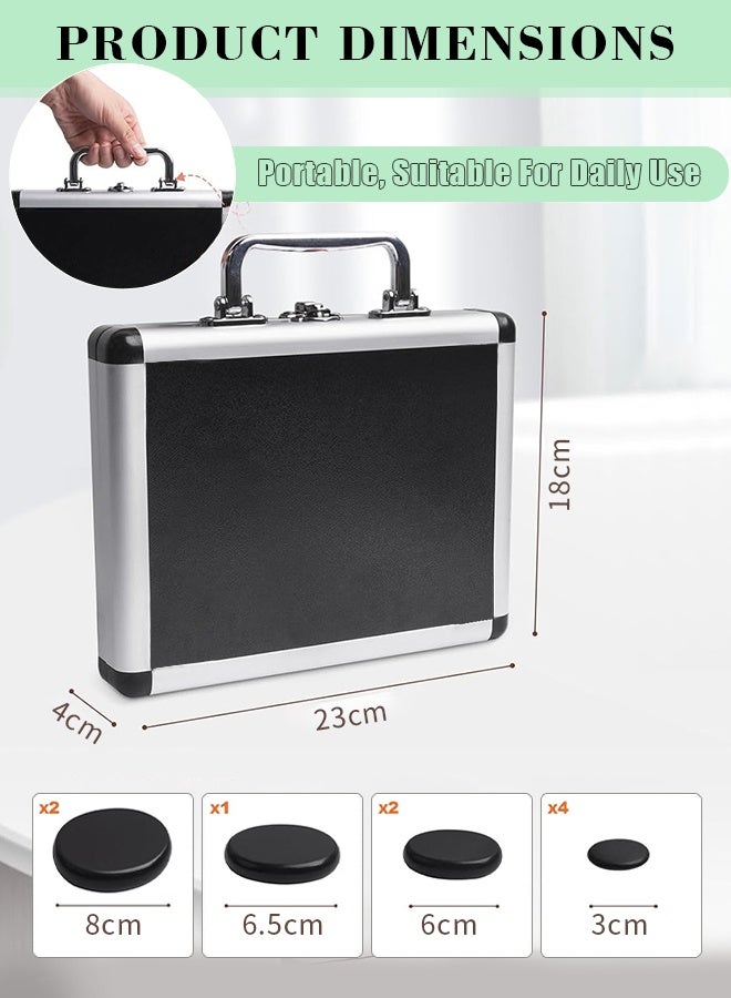 مجموعة سخان تدليك بالاحجار الساخنة 9 قطع من، مجموعة تدليك احجار ساخنة محمولة مع مدفأة، احجار تدليك بازلت للصخور الساخنة للمنزل والمنتجعات الصحية والعلاج بالدفء والاسترخاء، أسود - Image 2