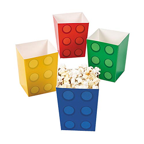 Fun Express Block Party Popcorn Boxes (24pc) for Birthday - Party Supplies - Containers - Paper Boxes - Birthday - 24 Pieces - Image 1