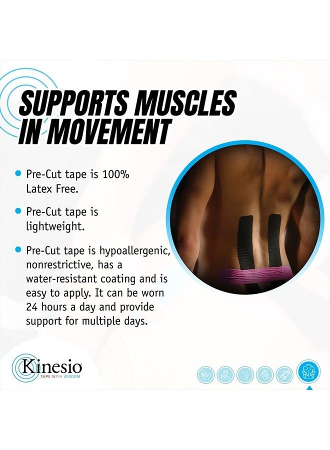 Kinesio شريط - دعم الظهر مسبق القطع - شرائط شريط رياضي محسّنة - Image 2