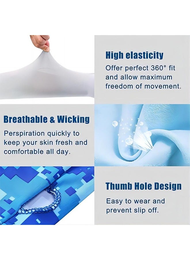 Generic - 3 Pair Arm Sleeve UV Protection Cooling Breathable Arm Sleeve, Sun Protective Moisture Wicking Gloves with Finger Hole to Cover Arms for Cycling,Driving,Outdoor Sports for Men & Women - Image 1