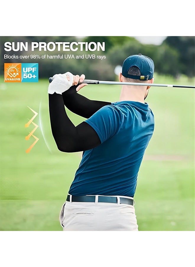 Generic - 3 Pair Arm Sleeve UV Protection Cooling Breathable Arm Sleeve, Sun Protective Moisture Wicking Gloves with Finger Hole to Cover Arms for Cycling,Driving,Outdoor Sports for Men & Women - Image 1