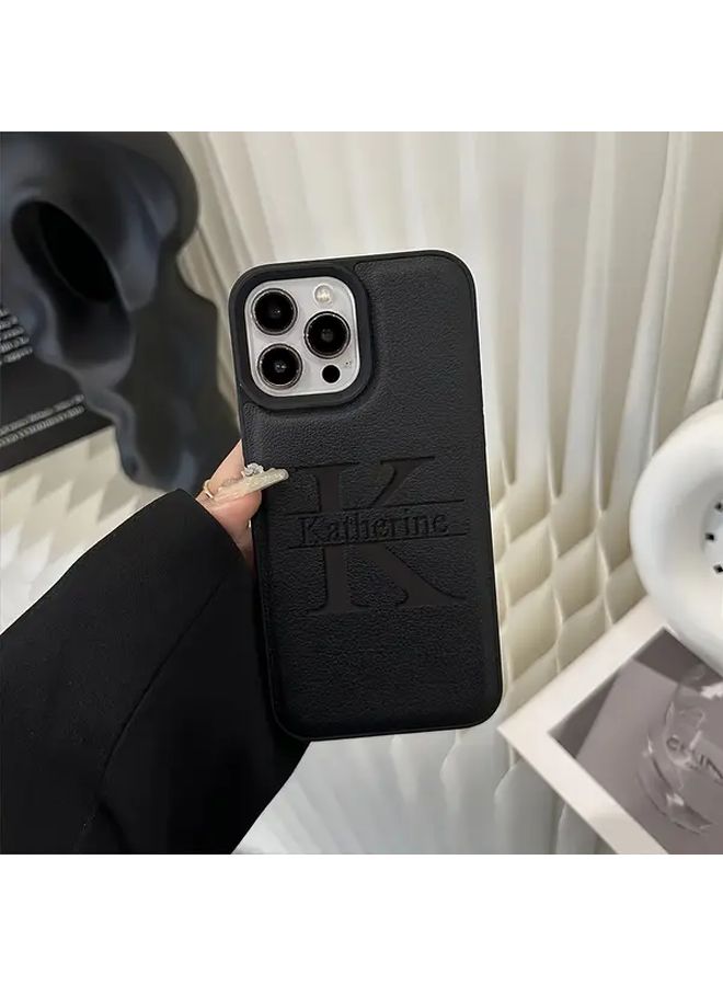 غلاف هاتف جلد أبيض مخصص لـ iPhone 12 Pro، نقش بالليزر للأحرف الأولى أو الأسماء، حروف كبيرة، مضاد للصدمات وناعم، غطاء هدايا محفور بنفسك - Image 2
