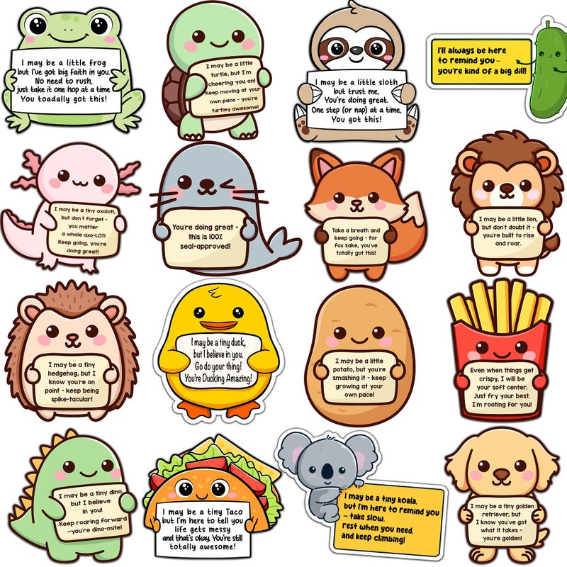 Debinolo 16PCS Emotional Support Animal Fridge Magnets â€“ Uplifting Affirmation Gifts for Kids, Refridgerator Cabinet Door Dishwasher for Home/Office Decoration, Children - Image 1