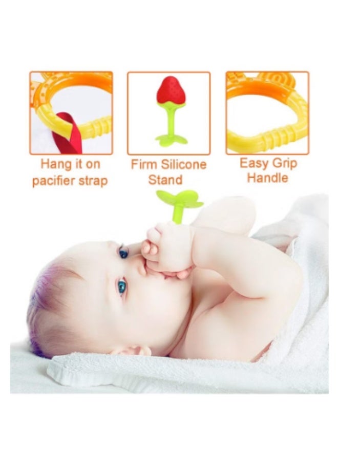 6 Pack Baby Teether Toys, Newborn Infant Baby Teethers Freezer Safe Silicone Baby Teether Toys, Teething Toys for Babies 0-6 Months  - Image 4