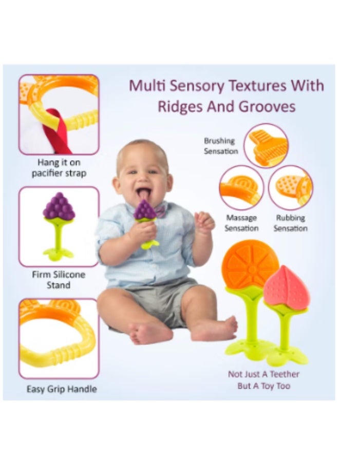 6 Pack Baby Teether Toys, Newborn Infant Baby Teethers Freezer Safe Silicone Baby Teether Toys, Teething Toys for Babies 0-6 Months  - Image 3