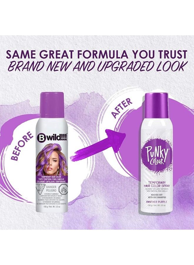 Punky رذاذ لون الشعر المؤقت، بنفسجي بانثر، صبغة شعر فورية غير ضارة، لا حاجة للتفتيح، غير لزج، قابل للغسل ولا يترك بقايا، 3.5 أونصة، عبوة واحدة - Image 2