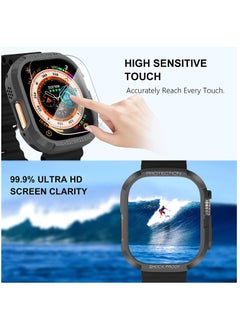 KASTWAVE [3+3Pack for Apple Watch Ultra Case 49mm Cover, Rugged Bumper Case with Screen Protector Tempered Glass Face Cover, Waterproof Full Protective Shockproof Soft Armor Guard for iWatch Ultra Men  - Image 5