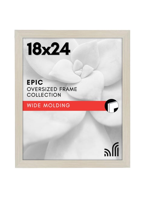 Americanflat 18x24 Poster Frame with Polished Plexiglass  Wide Picture Frames Made of Engineered Wood for Vertical or Horizontal Wall Display  Epic Collection  Light Wood