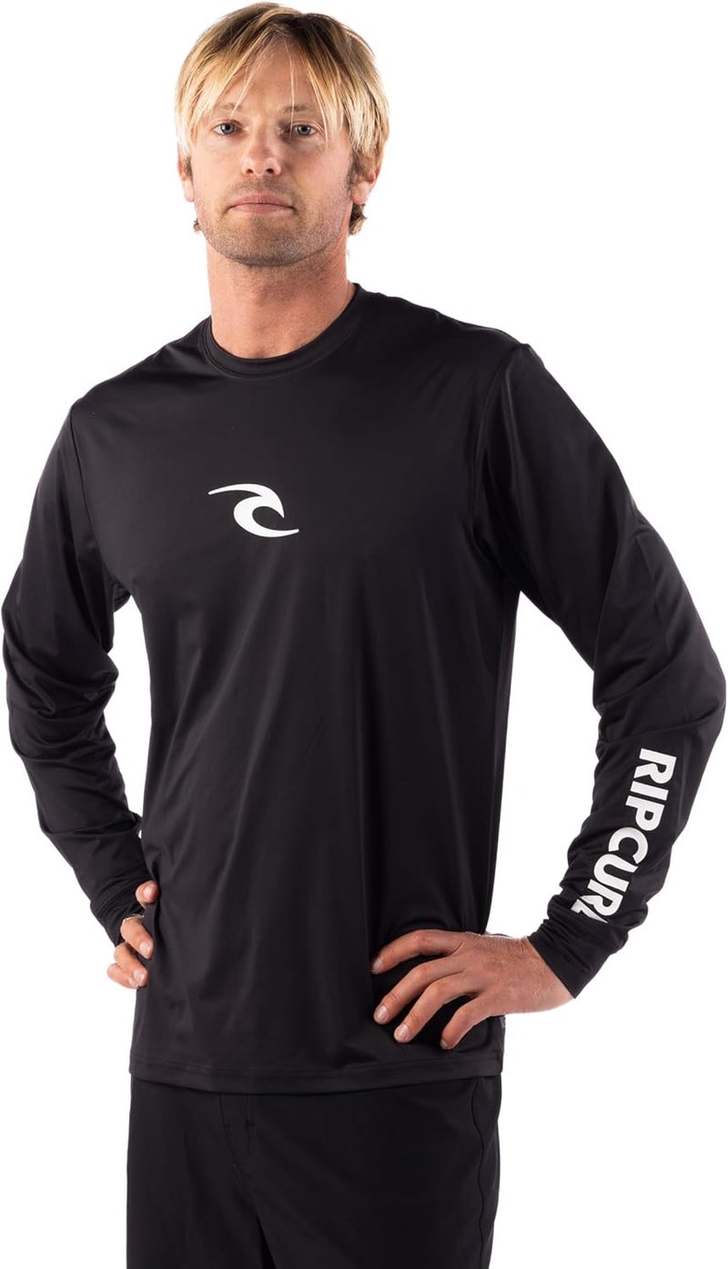 Rip Curl mens Long Sleeve Rashguard - Upf 50+ Sun Protection Surf Shirt, Loose Fit Rash Vest Rash Guard Shirt