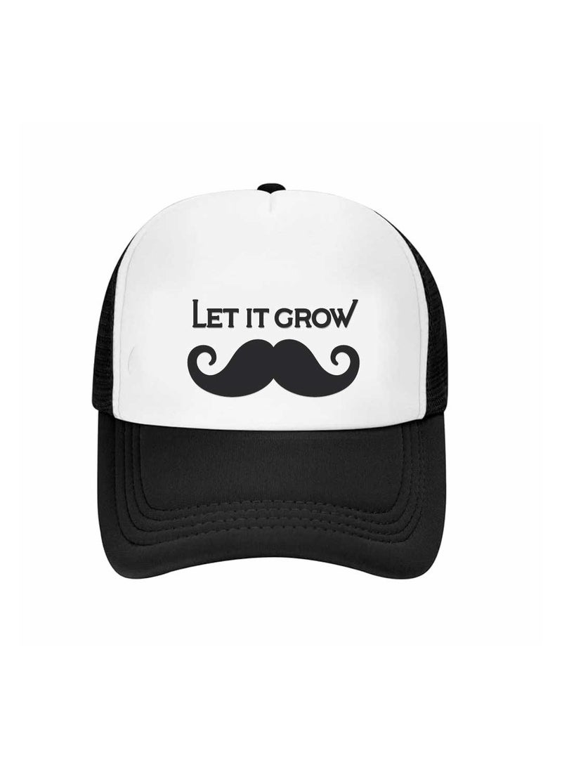 PRINTSHOP4ME Movember Foam Mesh Cap With Adjustable Plastic Closure For Men And Women–Stylish Cap With Mustache Design–Perfect For Movember Awareness Campaigns - Image 1