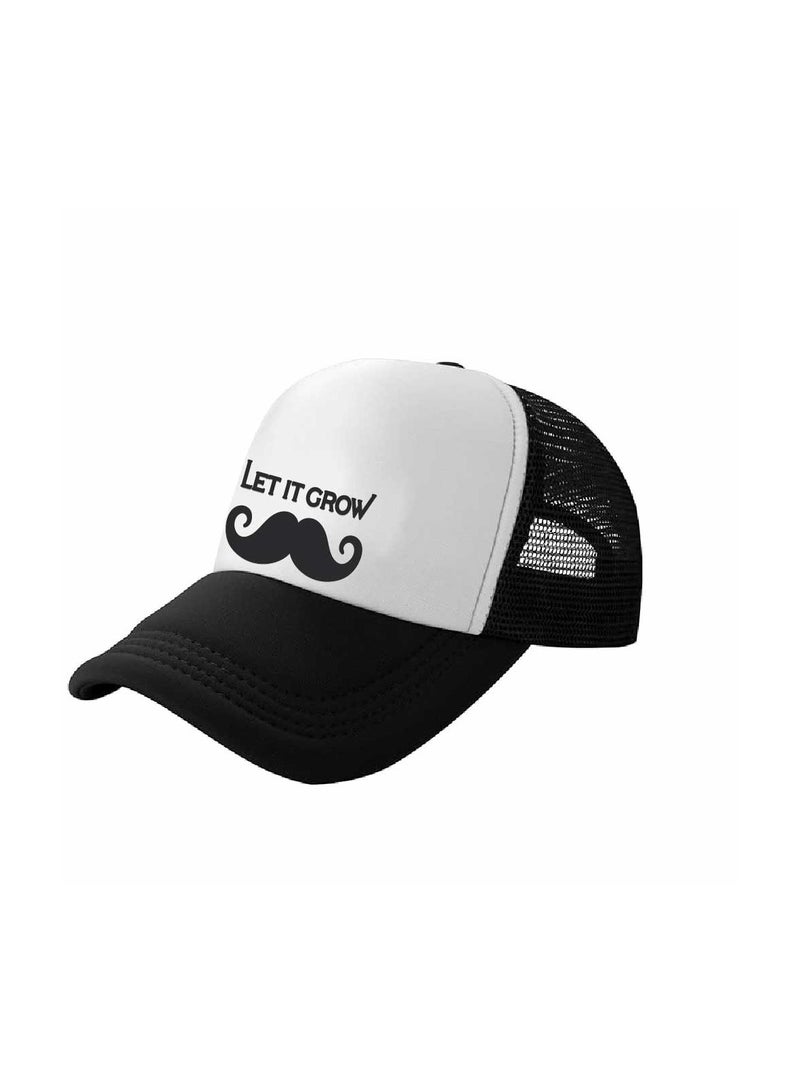 PRINTSHOP4ME Movember Foam Mesh Cap With Adjustable Plastic Closure For Men And Women–Stylish Cap With Mustache Design–Perfect For Movember Awareness Campaigns - Image 2