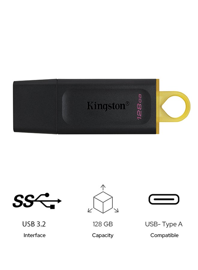 Kingston 128GB USB3.2 Gen1 DataTraveler Exodia (Black + Yellow) - Image 1