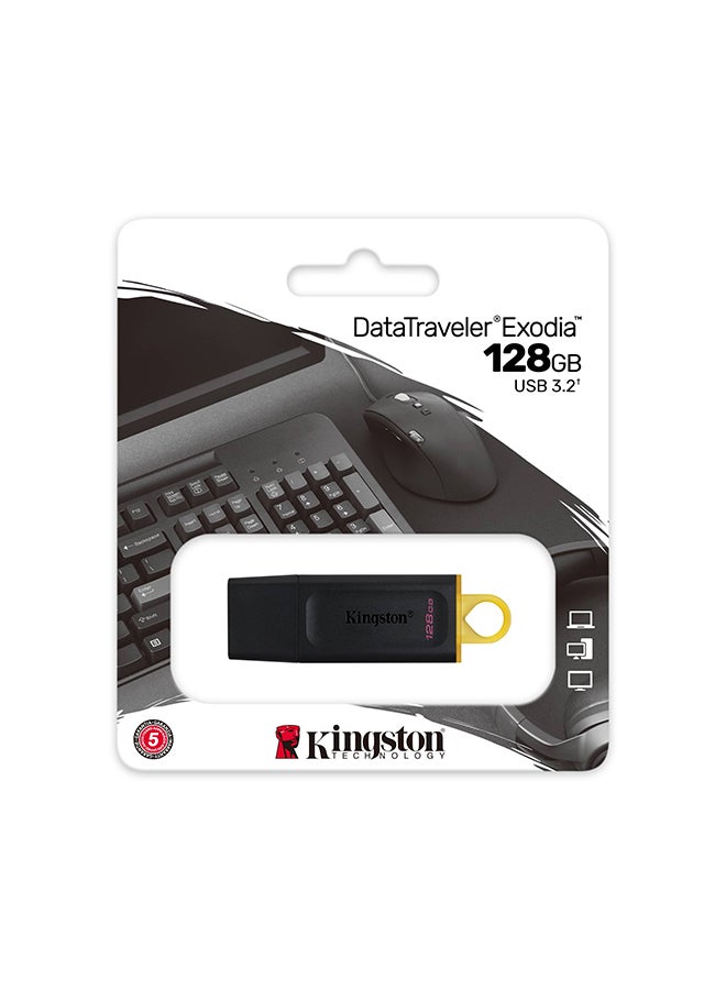 Kingston 128GB USB3.2 Gen1 DataTraveler Exodia (Black + Yellow) - Image 3