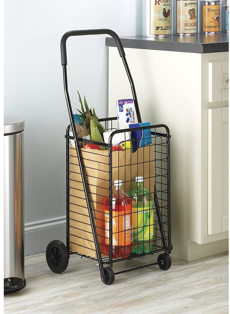 DubaiGallery Black Heavy Duty Portable Folding Shopping Utility Cart Trolley - Image 2