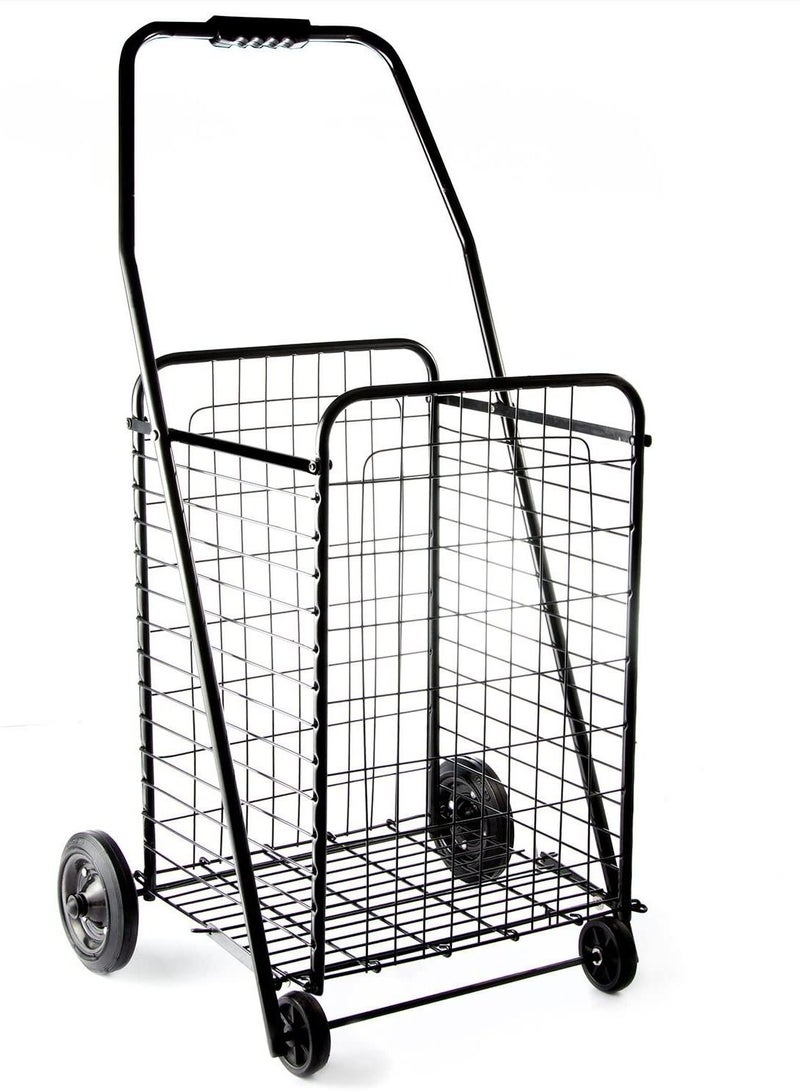 DubaiGallery Black Heavy Duty Portable Folding Shopping Utility Cart Trolley - Image 5