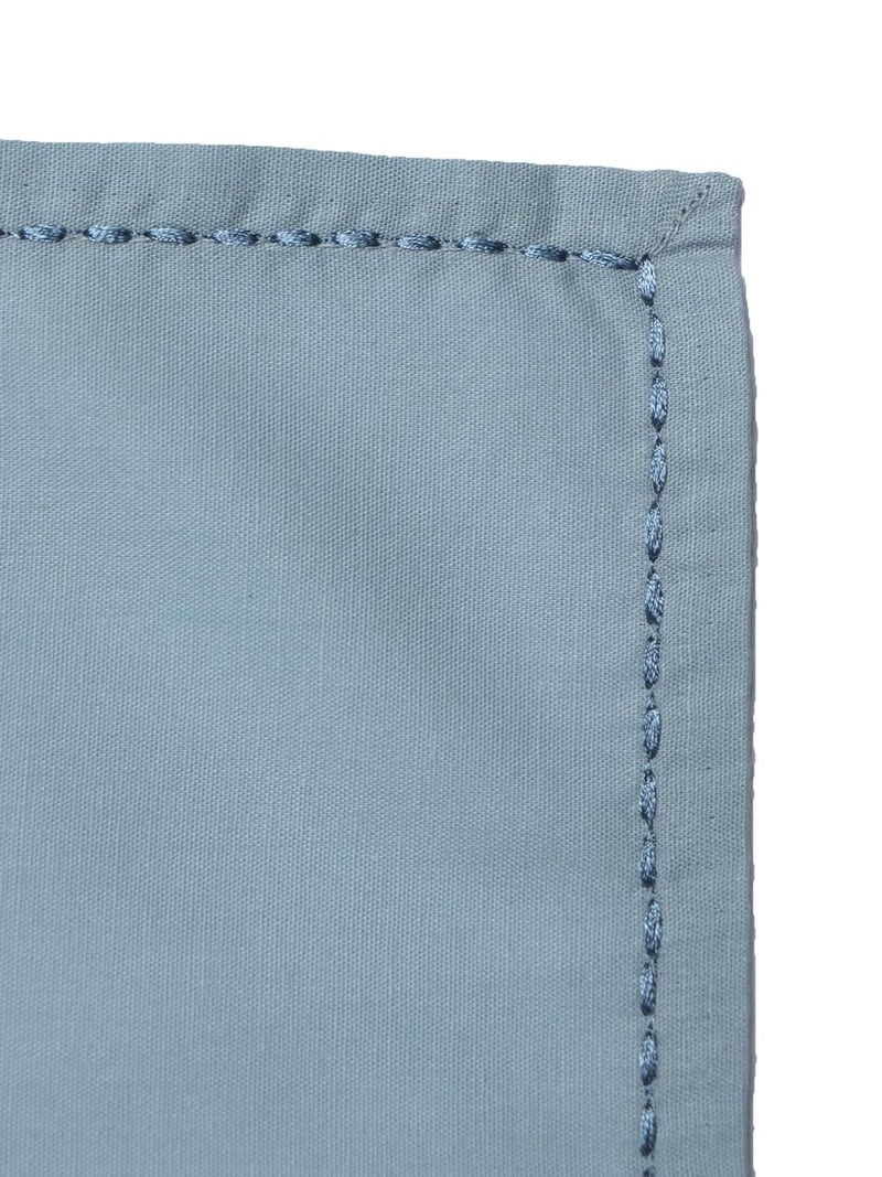 Zeba World Dinner Table Napkins 100% Cotton Set of 6 pcs | Embroidered Chawal Taka | Washable and Reusable Napkins for Dinner Table - Blue Grey - 16x16 inches (40x40cms) (Pack of 6) - Image 2