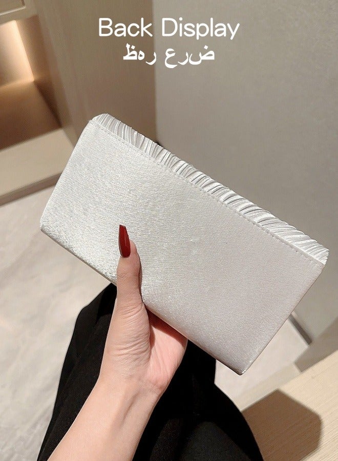 SHABILI Women's Sparkling Evening Clutch Bag, Ladies Designer Chain Banquet Package Handbag Tote Bags Shoulder Bag, Casual Solid Color Crossbody Bag Satchel Bag Side Bag Carry Bag for College Students - Image 5