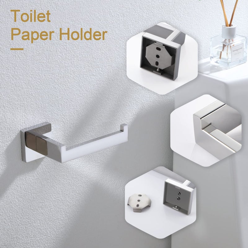 KOKOSIRI Toilet Paper Holder Chrome Toilet Roll Holder for Bathroom Kitchen Washroom T-304 Polished Stainless Steel Wall Mounted, 2 Pack, B2003CH-P2 - Image 3