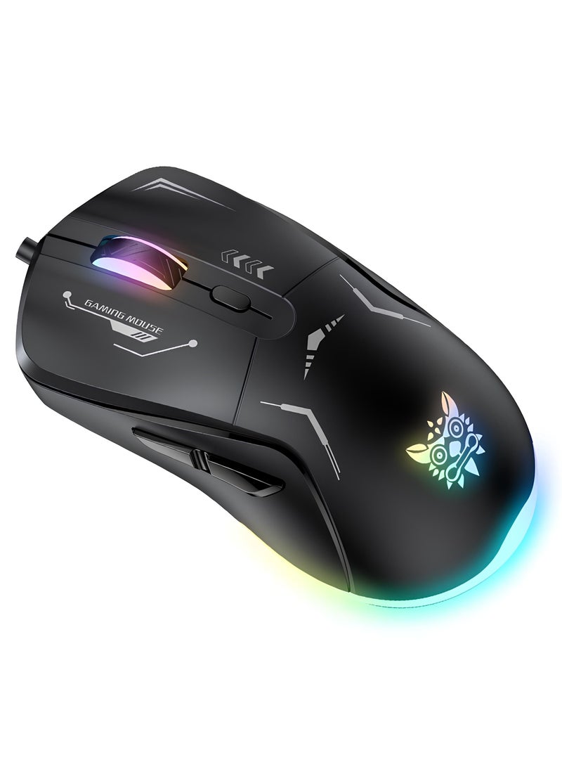 ONIKUMA CW917 Professional Gaming Mouse Wired RGB Lighting Adjustable DPI 1200/1800/2400/3600 for PC Laptop-CABLE 1.5 M-BLACK - Image 1