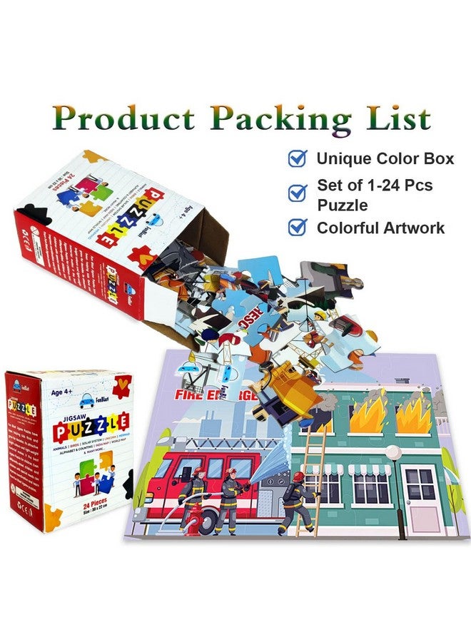 FunBlast Jigsaw Puzzles for Kids - Fire Safety Team Jigsaw Puzzles for Kids, Floor Puzzle for Children, Learning & Educational Jigsaw Puzzle Toys for 3+ Years Kids, 24 Pcs Puzzle (Multicolor) - Image 4