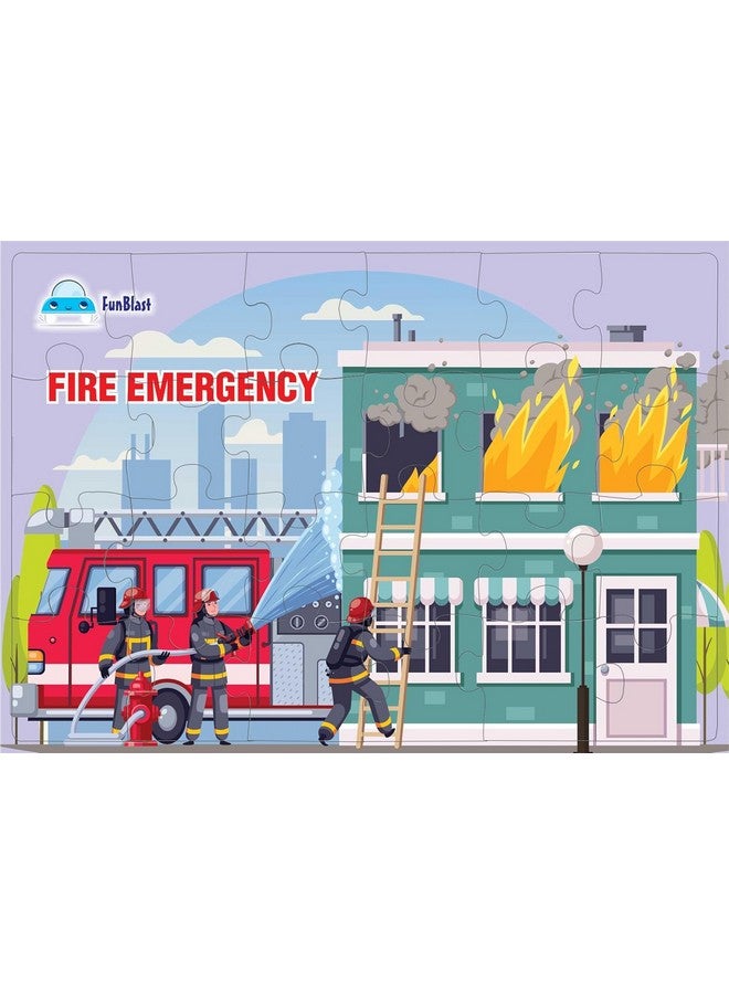 FunBlast Jigsaw Puzzles for Kids - Fire Safety Team Jigsaw Puzzles for Kids, Floor Puzzle for Children, Learning & Educational Jigsaw Puzzle Toys for 3+ Years Kids, 24 Pcs Puzzle (Multicolor) - Image 1
