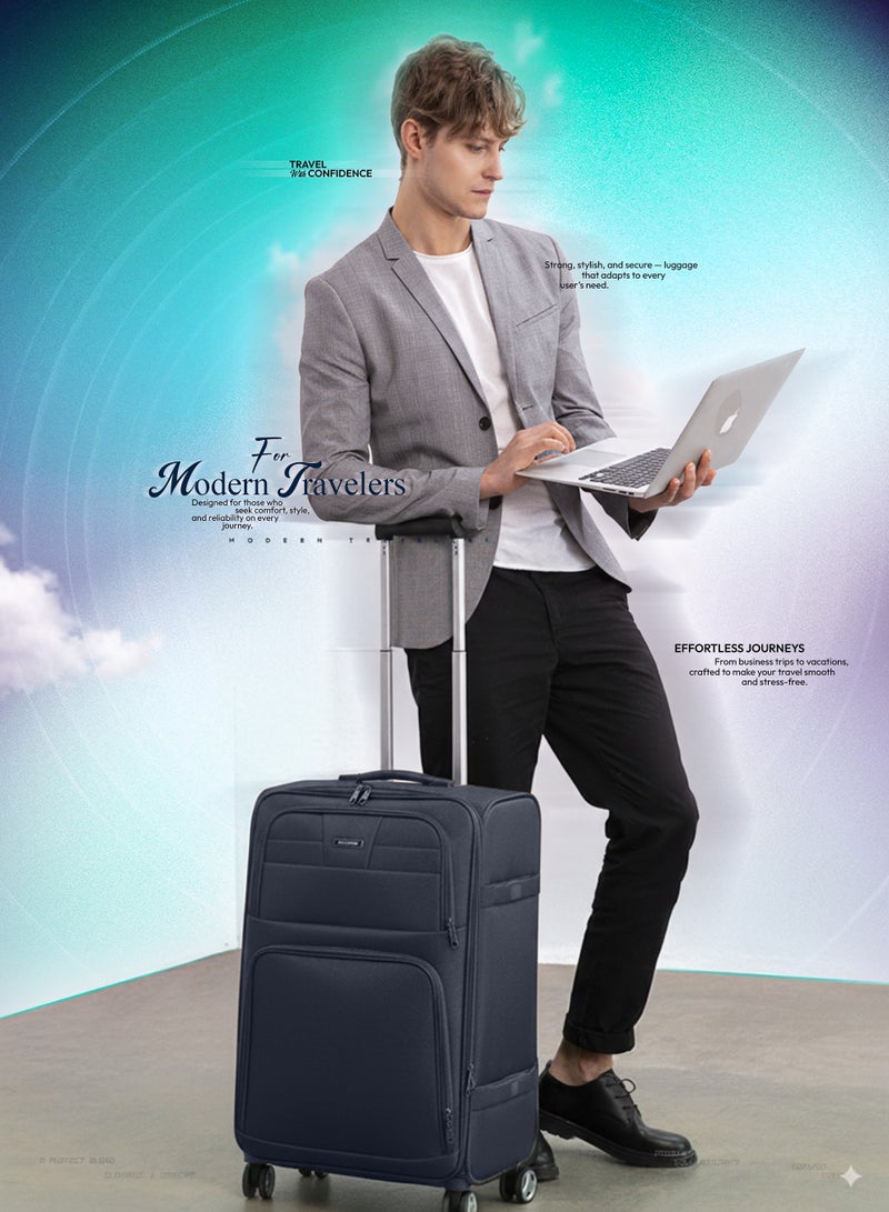 فيبتور مجموعة أمتعة من 4 قطع، حقيبة عربة متينة بعجلتين، قفل رقمي ومقبض تلسكوبي ثلاثي المراحل - Image 3