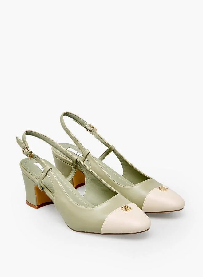 ايل Women Colourblock Block Heel Mules
