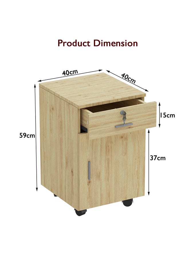 Mahmayi - Mahmayi ME 1D1D Mobile Pedestal Melamine Finish - Oak - Image 1