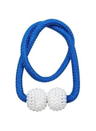 Pearl curtain tiebacks, blue color, 2 pieces