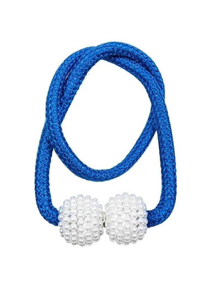 Pearl curtain tiebacks, blue color, 2 pieces - Image 1