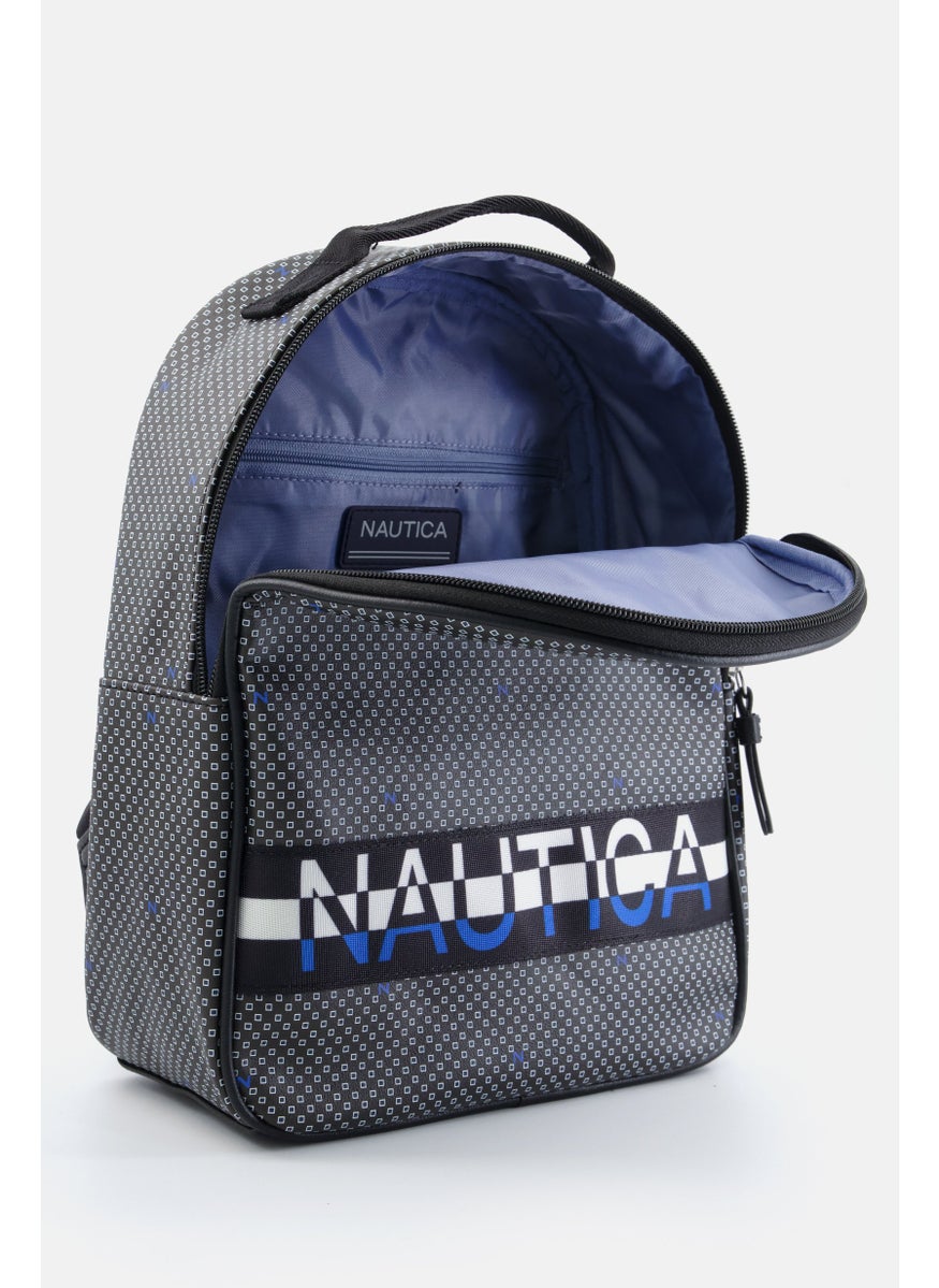 NAUTICA Women Brand Logo Backpack 32 H x 24  L x 12 W cm, Black  - Image 3
