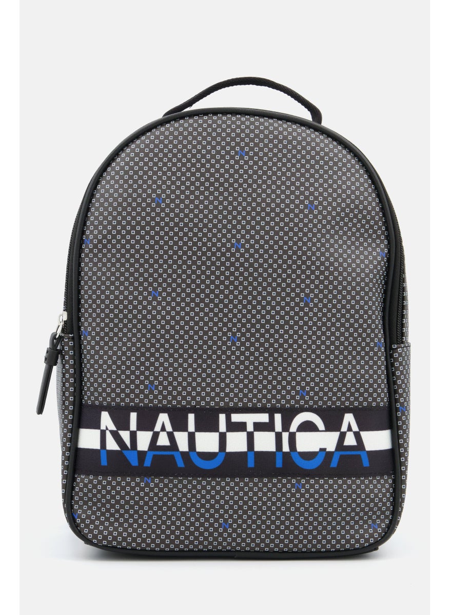 NAUTICA Women Brand Logo Backpack 32 H x 24  L x 12 W cm, Black  - Image 1