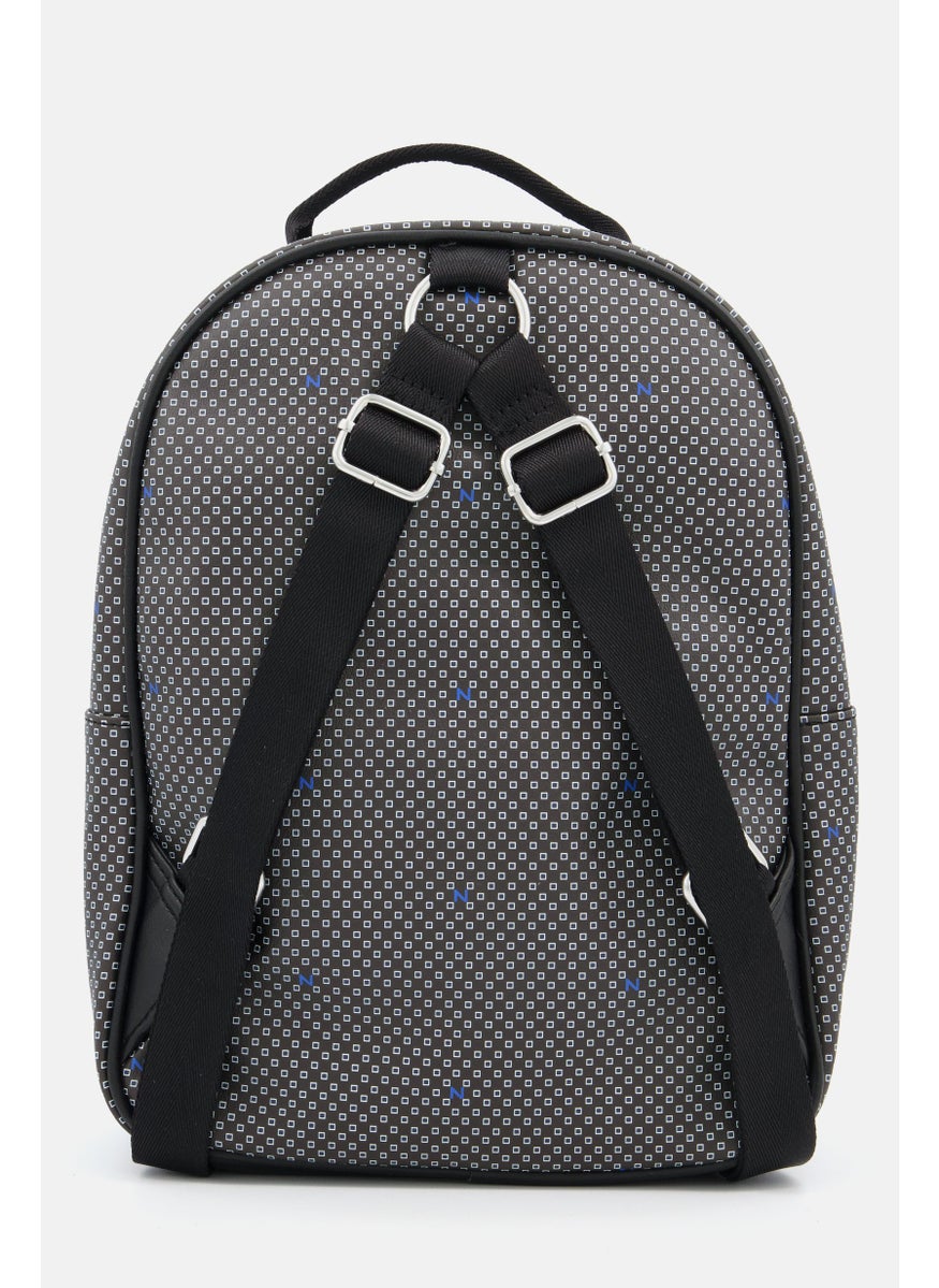 NAUTICA Women Brand Logo Backpack 32 H x 24  L x 12 W cm, Black  - Image 2