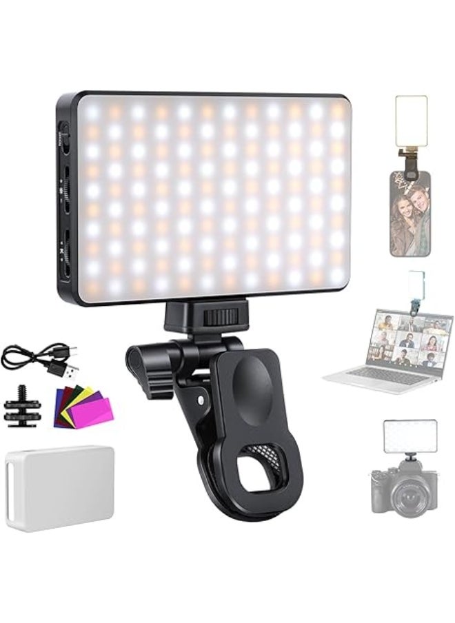 Generic - Rechargeable LED Selfie Phone Light with Clip – Adjustable Color Temperature 2500-9000K, 3000mAh Battery, High CRI 95+ – Dimmable Fill Light for Cameras, Laptops, and Video Calls - Image 1