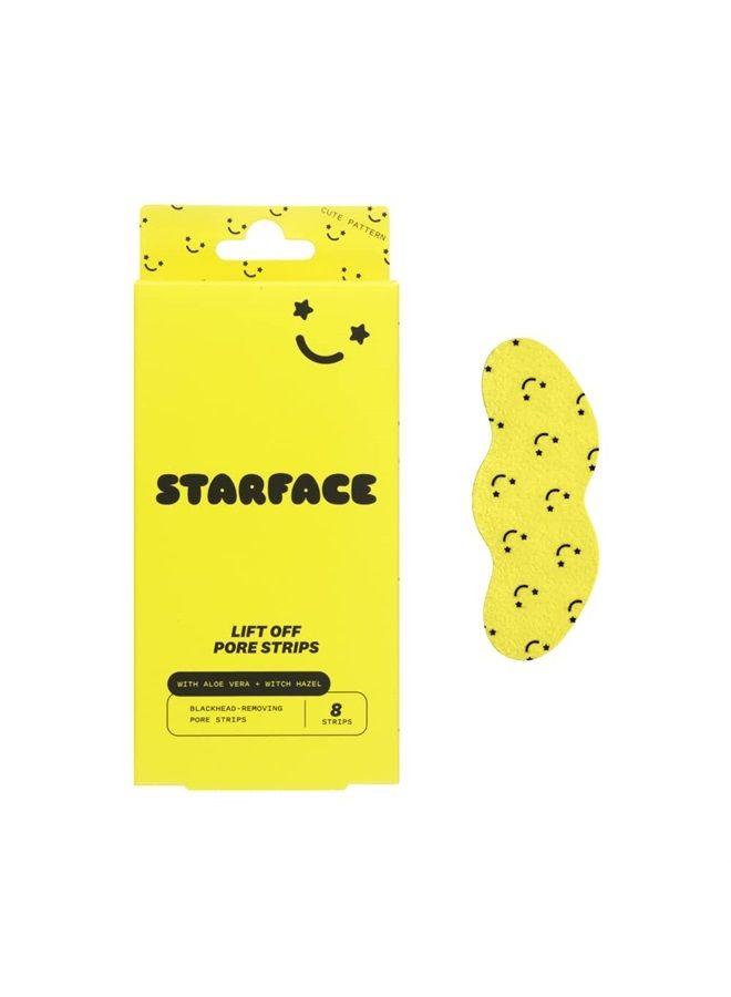 Starface World شرائط ستارفيس ليفت أوف للمسام، مزيل الرؤوس السوداء، شرائط تنظيف عميق للأنف، لاصقات لمسام الأنف (8 قطع) - Image 1