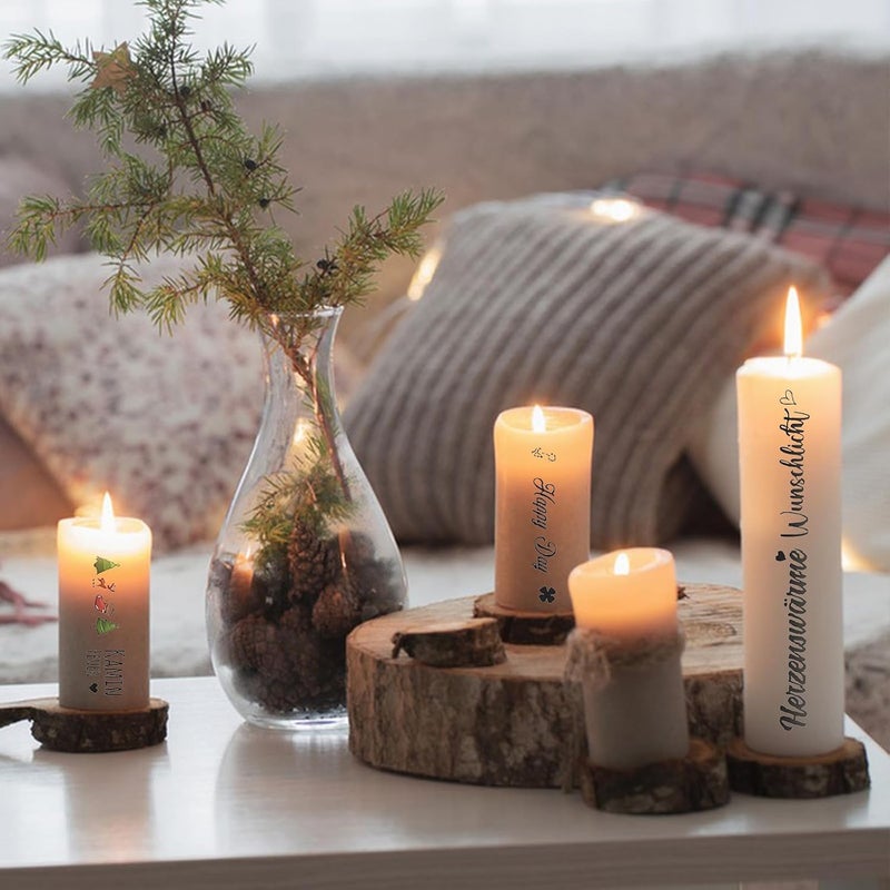 كلاراكو ملصق مائي خفيف الوزن لتزيين الشموع، ديكور شموع بموضوع نشاط مزاجي، ملصق مائي على شكل رجل ثلج بشموع عيد الميلاد، ديكور شموع بموضوع نشاط مزاجي، ديكور عيد الميلاد (F) - Image 5