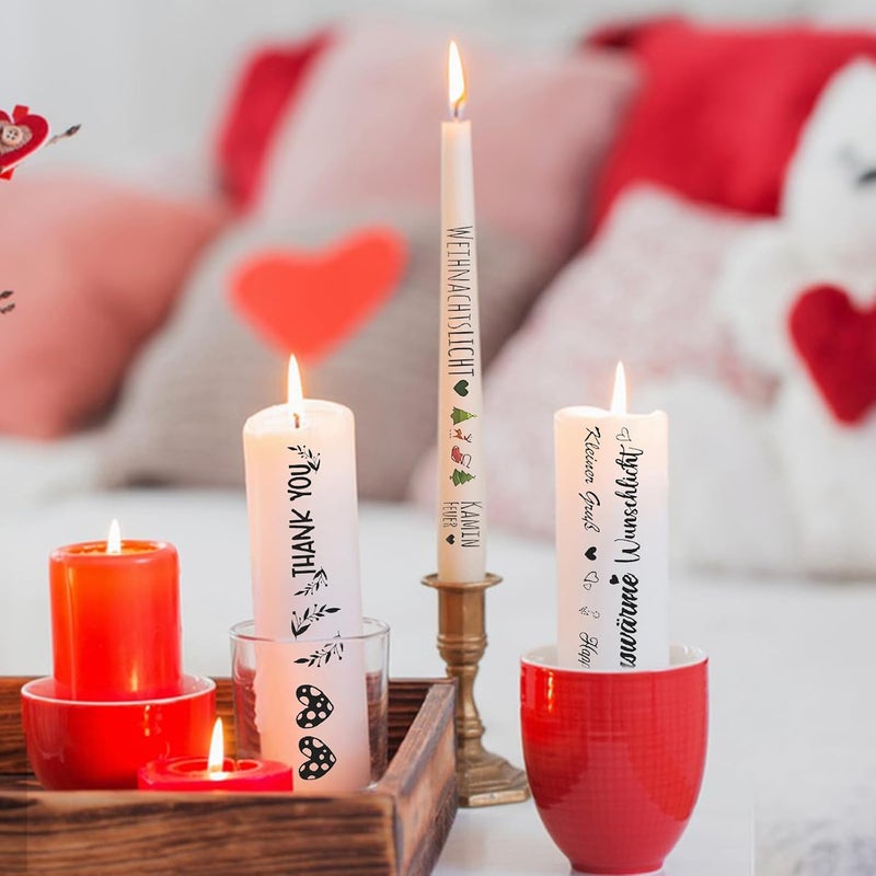 كلاراكو ملصق مائي خفيف الوزن لتزيين الشموع، ديكور شموع بموضوع نشاط مزاجي، ملصق مائي على شكل رجل ثلج بشموع عيد الميلاد، ديكور شموع بموضوع نشاط مزاجي، ديكور عيد الميلاد (F) - Image 4