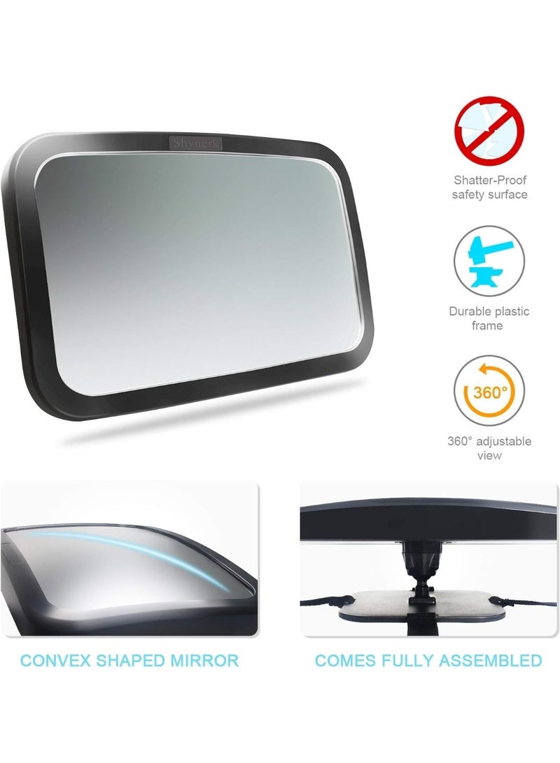 Baby Car Mirror for Back Seat, Car Backseat Safety Mirror, Shatter-Proof Acrylic Baby Mirror for Car with Wide Clear View, Easy to Install and Remove, for Baby Back Seat Child Seats - Image 3