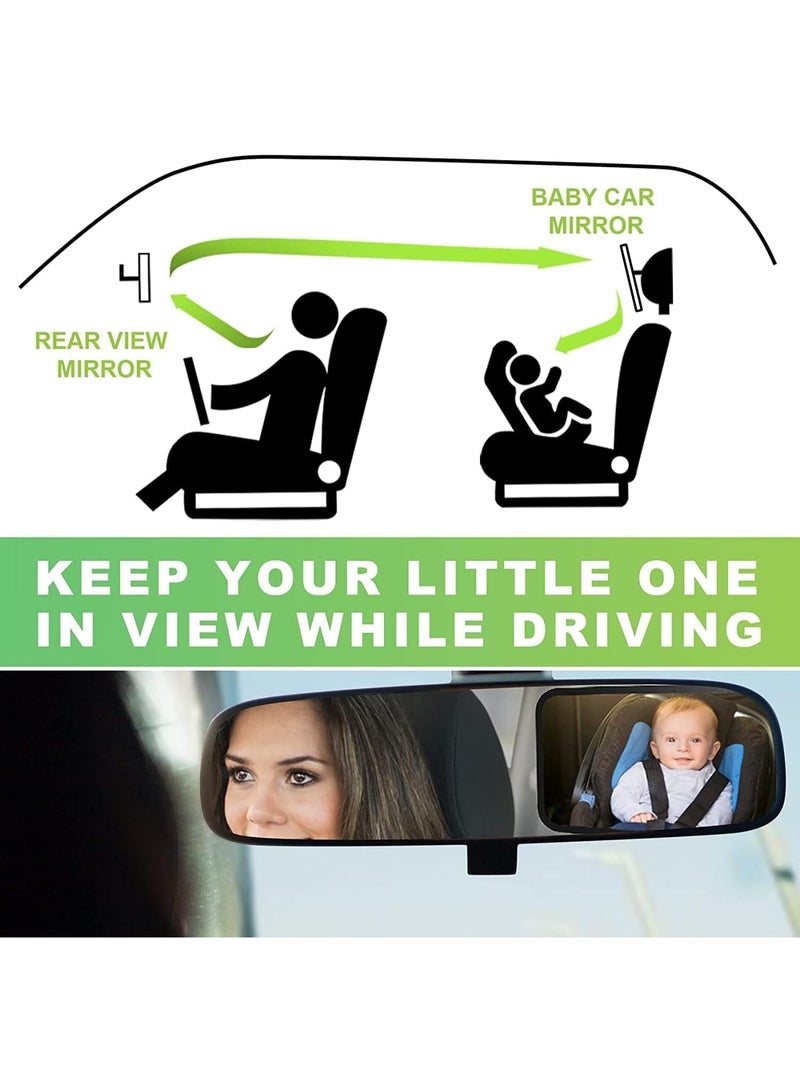 Baby Car Mirror for Back Seat, Car Backseat Safety Mirror, Shatter-Proof Acrylic Baby Mirror for Car with Wide Clear View, Easy to Install and Remove, for Baby Back Seat Child Seats - Image 4