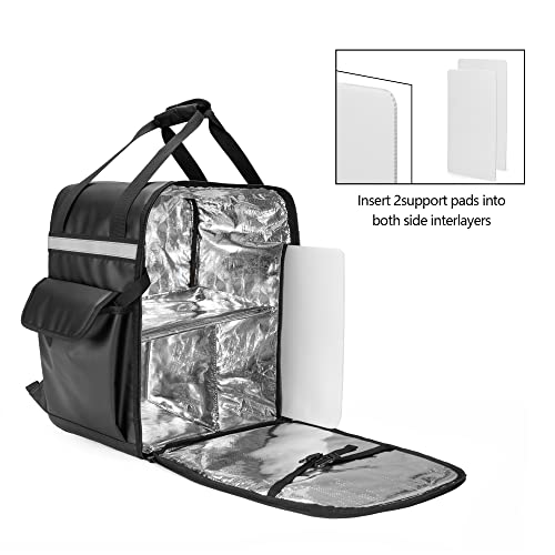 Trunab Insulated Food Delivery Backpack with 2 Side Support Boards and 3 Inner Spaces, Waterproof Delivery Bag Keep Hot/Cold for Bike Delivery, Uber Eats, PostMates, Outdoor Activities - Image 3