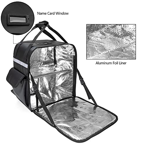 Trunab Insulated Food Delivery Backpack with 2 Side Support Boards and 3 Inner Spaces, Waterproof Delivery Bag Keep Hot/Cold for Bike Delivery, Uber Eats, PostMates, Outdoor Activities - Image 2