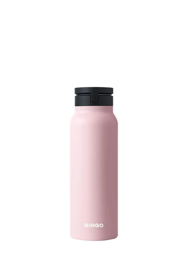 Ringo Water Bottle + Free Magnetic Booster Ring | Stainless Steel Hydration Bottle w/ Integrated MagSafe Phone Mount, 12Hrs Hot/24Hrs Cold, BPA-Free, Works w/ All Devices Android & iOS - Pink 24Oz
