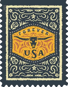 USPS Western Wear 2021 (Book of 20) First-Class Mail Forever Postage Stamps (Cowboy Hat, Belt Buckle, Cowboy Boot with Spur, Western Shirt) - Image 3