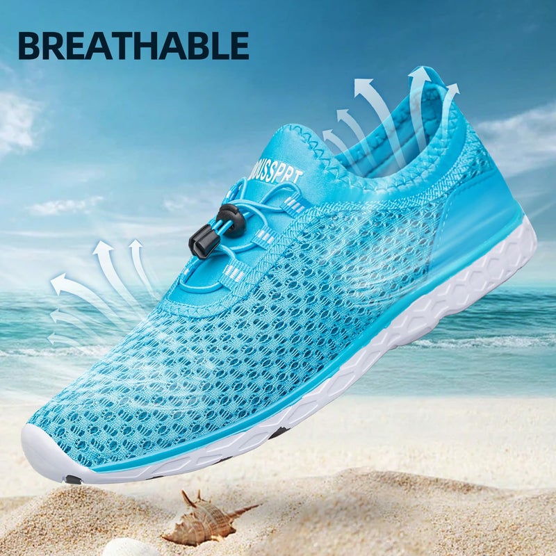 DOUSSPRT Women's Water Shoes Quick Drying Sports Aqua Shoes Moonblue 8 - Image 3