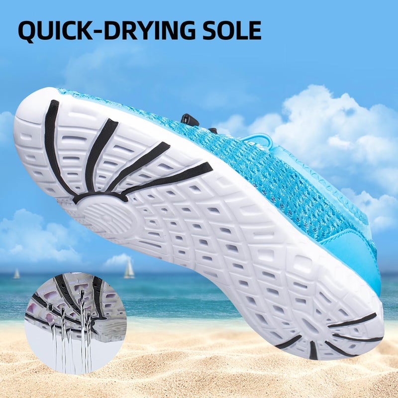 DOUSSPRT Women's Water Shoes Quick Drying Sports Aqua Shoes Moonblue 8 - Image 2