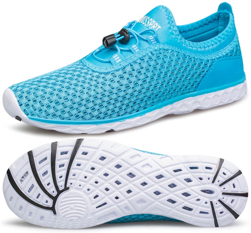 DOUSSPRT Women's Water Shoes Quick Drying Sports Aqua Shoes Moonblue 8 - Image 1