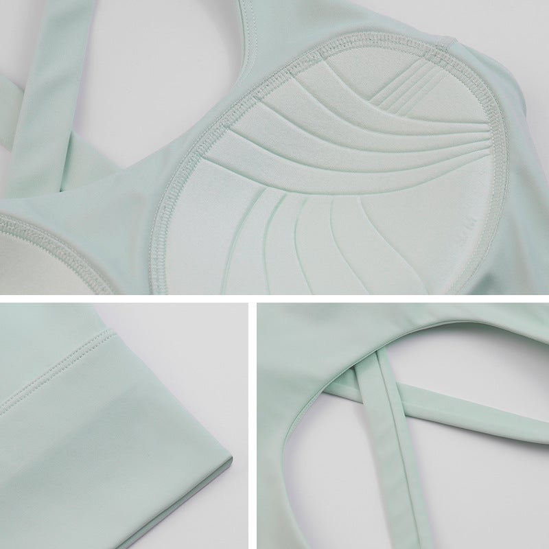 New High Strength Sports Underwear Fixed Chest Pad Beautiful Back Fitness Yoga Suit Running Bra Mid-Length Vest - Image 4